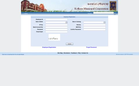 Employee Registration - Official Website of Kolkata Municipal ...