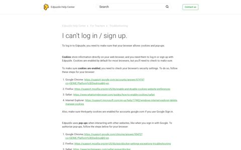 I can't log in / sign up. – Edpuzzle Help Center