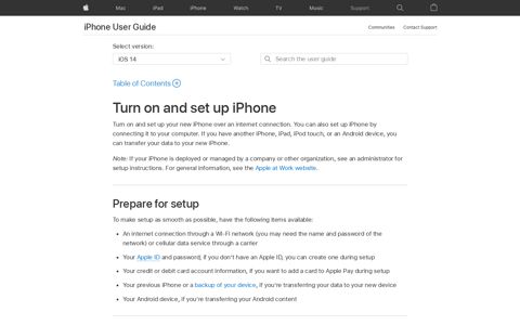 Turn on and set up iPhone - Apple Support