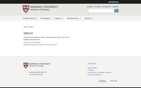 MIDAS | Harvard University Information Technology