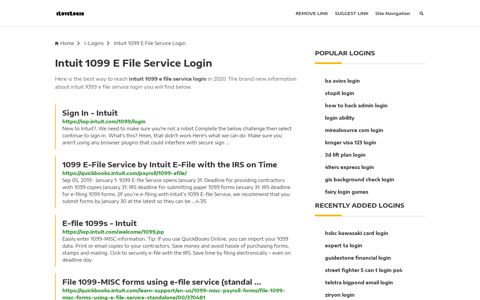 Intuit 1099 E File Service Login ❤️ One Click Access - iLoveLogin