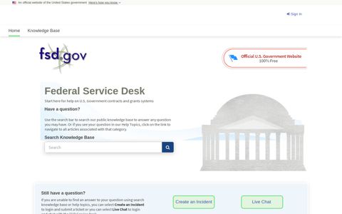 GSAFSD Service Portal Landing - GSA Federal Service Desk ...