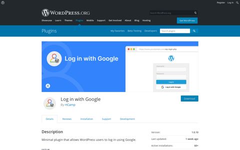Log in with Google – WordPress plugin | WordPress.org