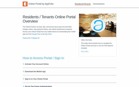 Online Portal Overview | AppFolio Property Manager