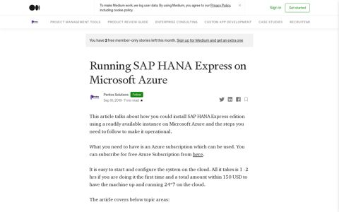Running SAP HANA Express on Microsoft Azure | by Peritos ...