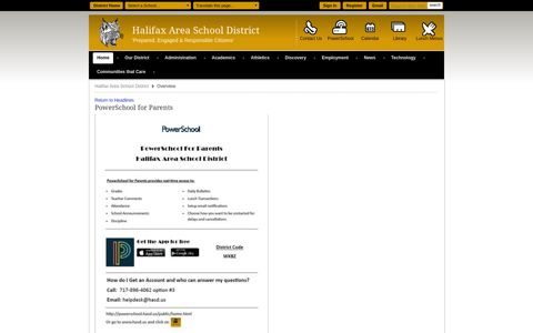 PowerSchool for Parents - Halifax Area School District
