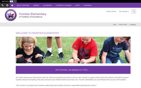 About Frontier / Homepage - Angleton ISD