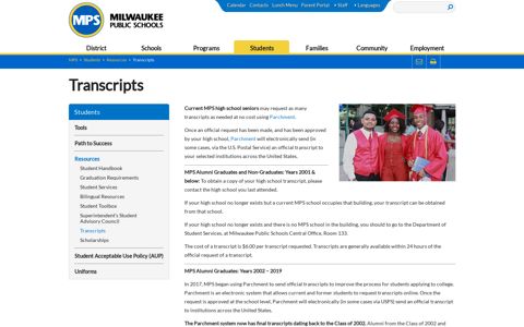 MPS: Transcripts - Milwaukee Public Schools