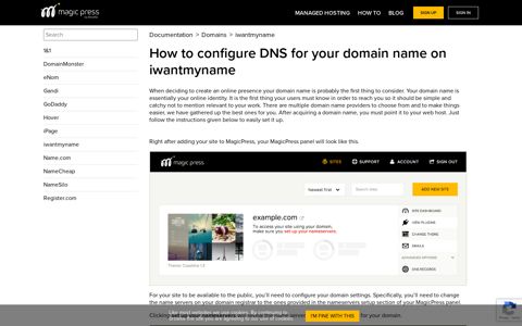 How to configure DNS for your domain name on iwantmyname