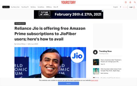 Reliance Jio is offering free Amazon Prime subscriptions to ...