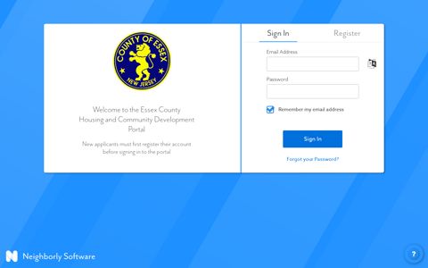 the Essex County Housing and Community Development Portal