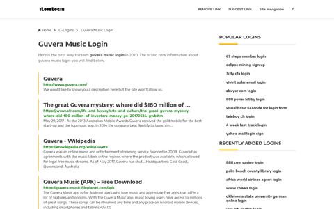 Guvera Music Login ❤️ One Click Access