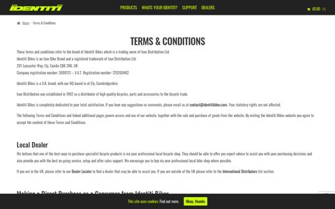 Terms & Conditions | Identiti Bikes