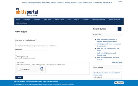 User login - Skills Portal