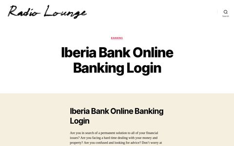 Iberia Bank Online Banking Login – Radio Lounge