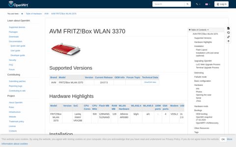 [OpenWrt Wiki] AVM FRITZ!Box WLAN 3370