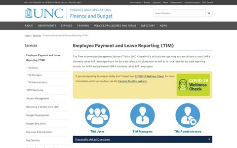 Employee Payment and Leave Reporting (TIM) - UNC Finance