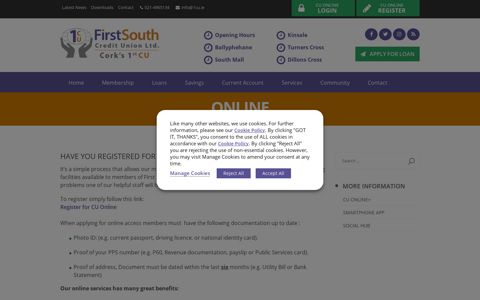 Online - First South Credit Union Ltd.