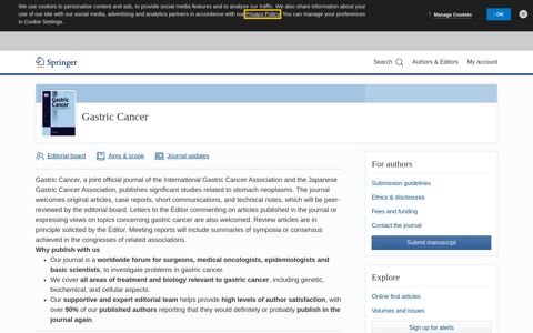 Gastric Cancer | Home - Springer