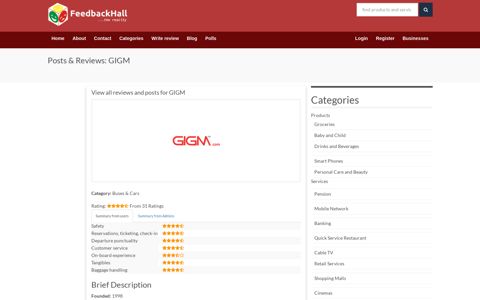 Posts & Reviews: GIGM | Feedbackhall.com