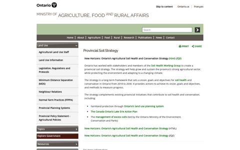 Provincial Soil Strategy
