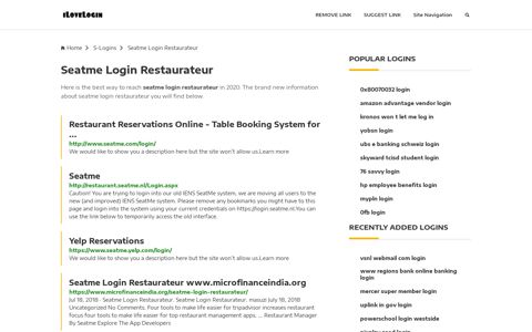Seatme Login Restaurateur ❤️ One Click Access - iLoveLogin