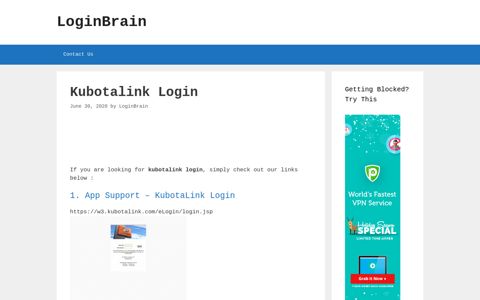 Kubotalink - App Support - Kubotalink Login - LoginBrain