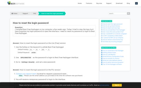 How to reset the login password - Best Free Keylogger