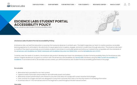 eScience Labs Student Portal Accessibility Policy | eScience ...