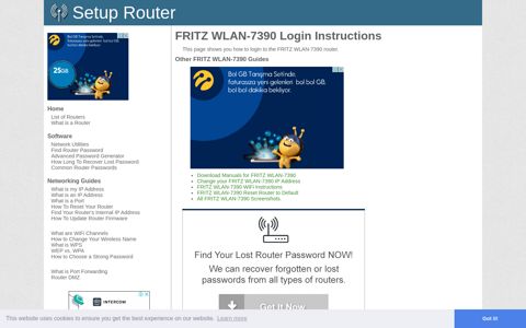 Login to FRITZ WLAN-7390 Router - SetupRouter