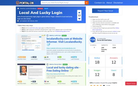 Local And Lucky Login - Portal-DB.live