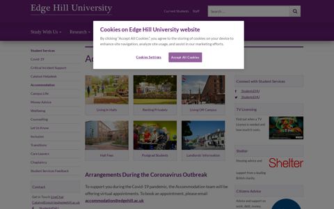 Accommodation - Student Services - Edge Hill University