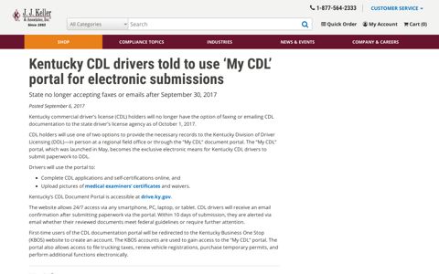 Kentucky CDL drivers told to use 'My CDL' portal for electronic ...