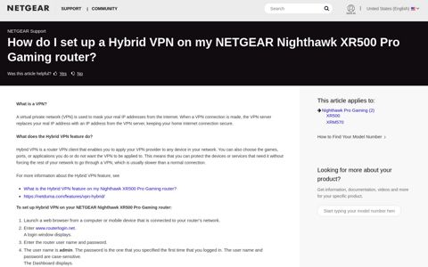 How do I set up a Hybrid VPN on my NETGEAR Nighthawk ...