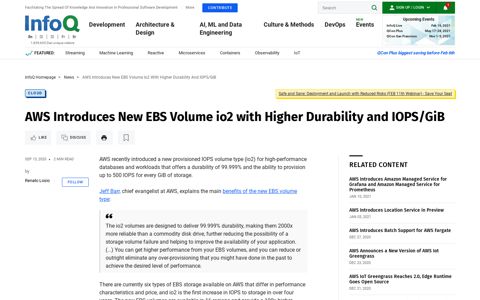 AWS Introduces New EBS Volume io2 with Higher Durability ...