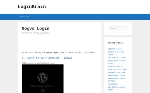 Gogvo - Login To Your Account - Gogvo - LoginBrain