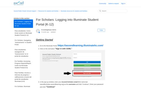 For Scholars: Logging into Illuminate Student Portal (K-12 ...