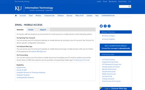 Email - Mobile Access | Information Technology