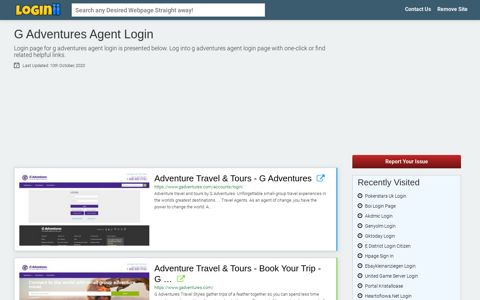 G Adventures Agent Login - Loginii.com