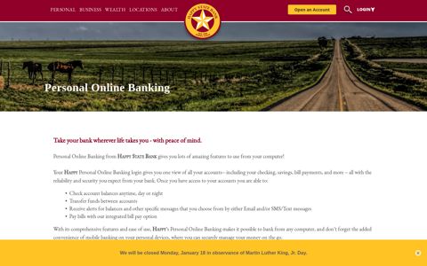 Personal Online Banking - Happy State Bank