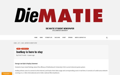 Inetkey is here to stay – Die Matie Student Newspaper