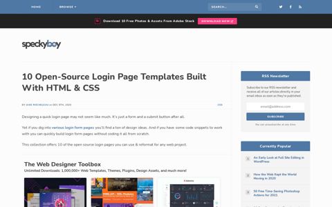 10 Open-Source Login Page Templates Built With HTML & CSS