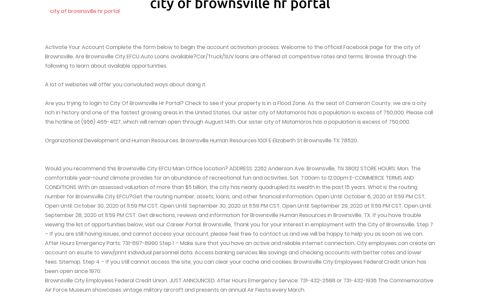 city of brownsville hr portal - Forum Manajemen Covid