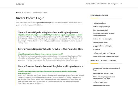 Givers Forum Login ❤️ One Click Access