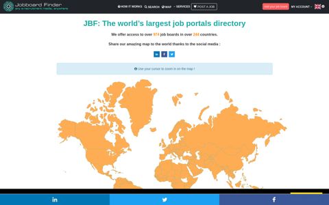 Find the top job portal sites with our map | Jobboard Finder