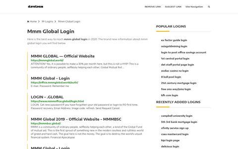 Mmm Global Login ❤️ One Click Access