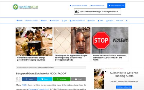 EuropeAid Grant Database for NGOs: PADOR - fundsforNGOs ...