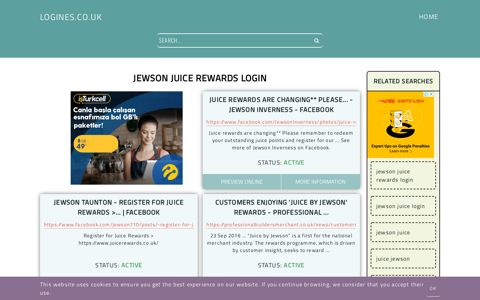 jewson juice rewards login - General Information about Login