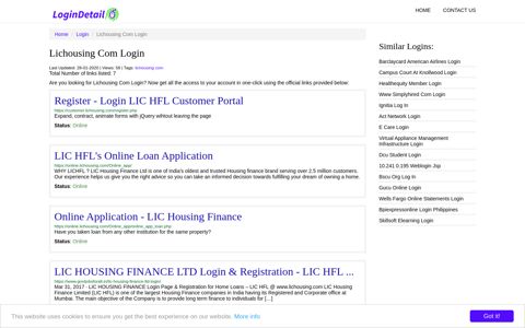 Lichousing Com Login Register - Login LIC HFL Customer ...