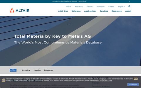 Total Materia by Key to Metals AG - Altair Engineering